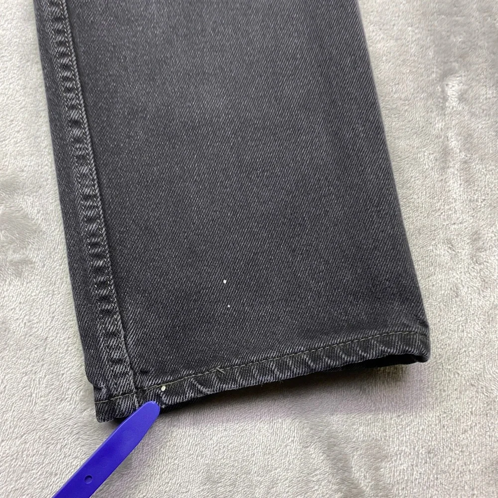 Levis 505 Regular Fit Straight Leg Jeans Faded‎ Black Mens Sz 34 Fits 32